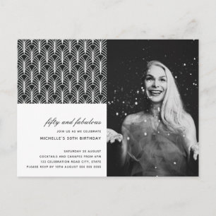 Carte Postale Simple noir blanc 50 et fabuleux Art Déco 50e