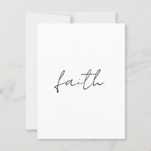 Carte Postale Simple Noir Blanc Main Écrite Faith Art