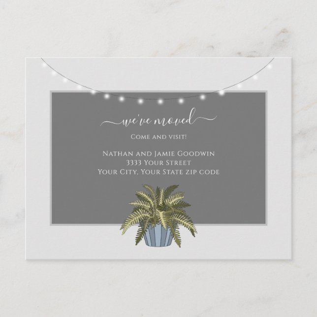 Carte Postale Simple Nous avons déplacé le nouveau Faire-part de (Devant)