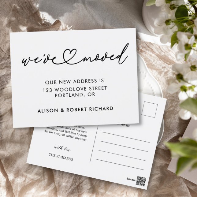 Carte Postale Simple : nous avons déplacé un nouveau Faire-part  (Créateur téléchargé)