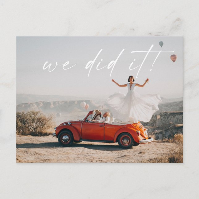Carte Postale Simple Nous L'Avons Fait Accueil Mariage Photo Car (Devant)