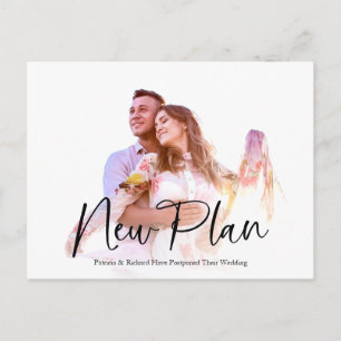 Carte Postale Simple Nouveau plan Wedding Postponed
