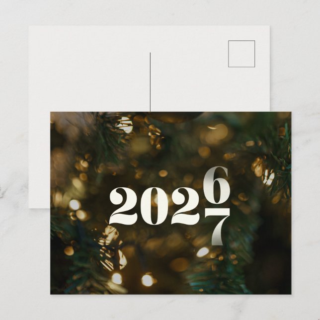Carte Postale Simple Nouvel An 2027 (Devant / Derrière)