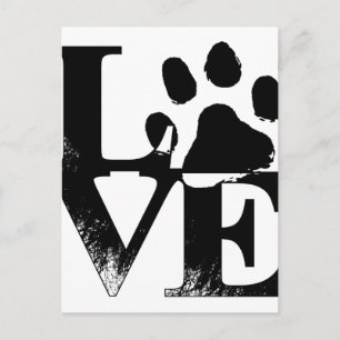 Carte Postale Simple Paw d'amour pour animal