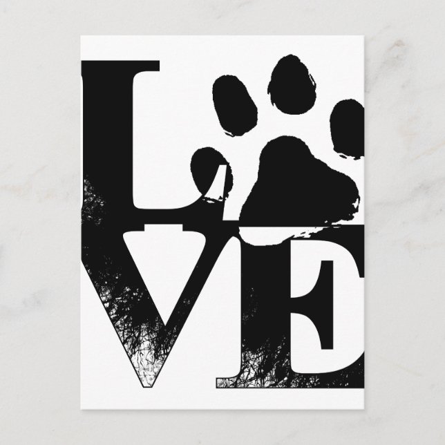 Carte Postale Simple Paw d'amour pour animal (Devant)