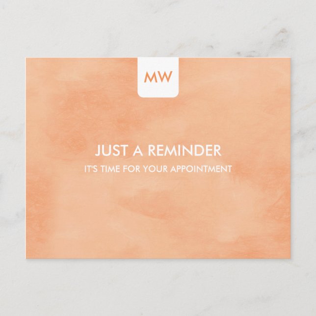 Carte Postale Simple Peach Chic Nomination Rappel QR Code (Devant)