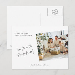 Carte Postale Simple Photo de Noël personnalisé pour les Fêtes
