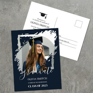 Carte Postale Simple Photo de Remise des Diplômes Décontractée