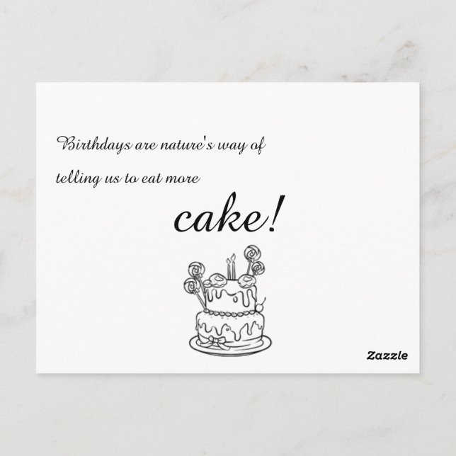 Carte Postale Simple présentation de l'invitation d'anniversaire (Dos)