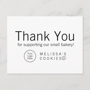 Carte Postale Simple Remerciement de Boulangerie Marque Prête