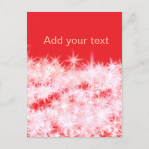 Carte Postale Simple rouge rose brillant étoiles ajouter votre t