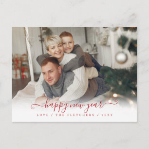 Carte Postale Simple Script Joyeux Nouvel An Vacances