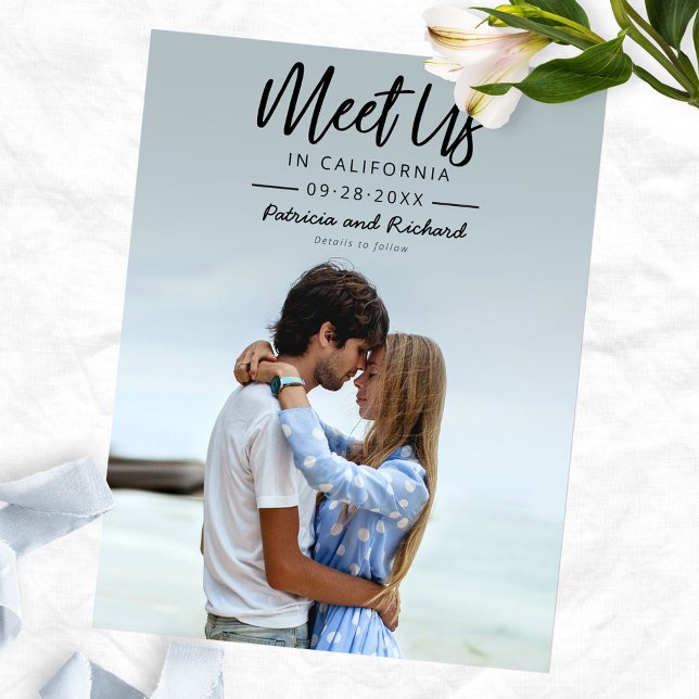 Carte Postale Simple Script Rencontrons-nous dans la photo de sa (Créateur téléchargé)