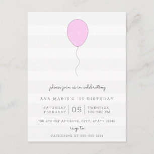 Carte Postale Simple Shabby Chic Grey & Purple Balloon Anniversa