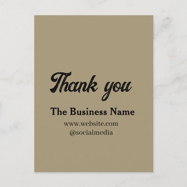 Carte Postale Simple thank you add business name details text  t (Devant)