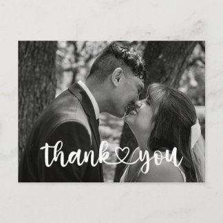 Carte Postale Simple Wedding Thank You Card