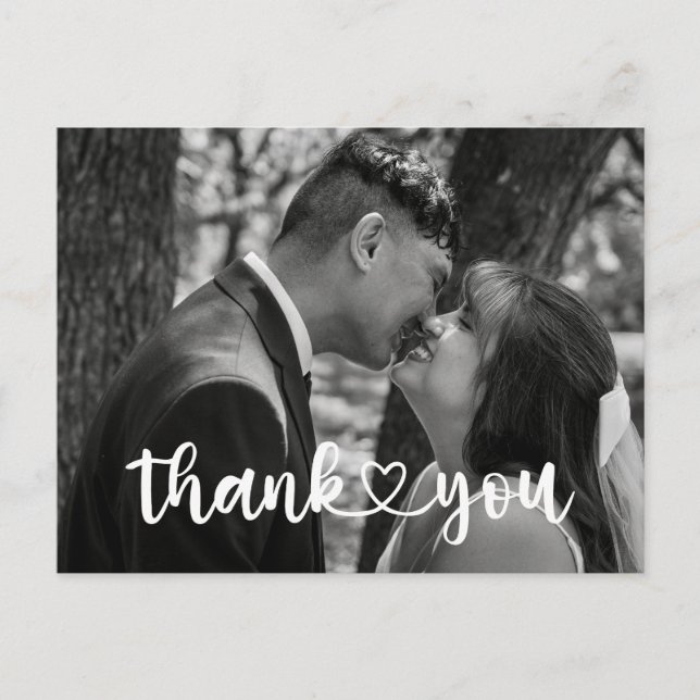 Carte Postale Simple Wedding Thank You Card (Devant)