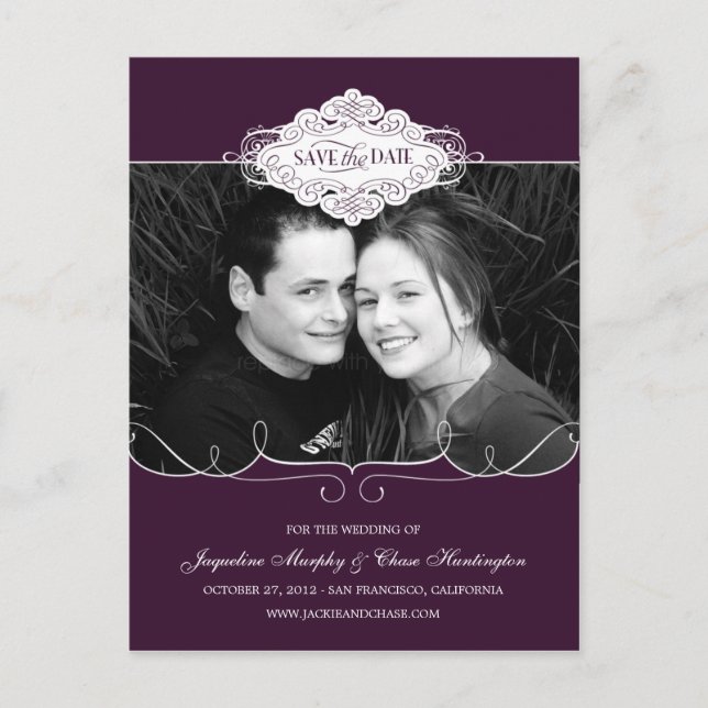 Carte postale 'Simply Couture Save The Date' - Vio (Devant)