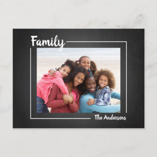 Carte postale Simply Family Chalkboard Photo Holid