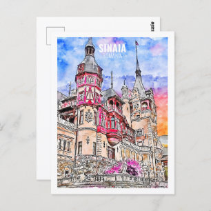Carte Postale Sinaia Romania Fameux Voyage Aquarelle croquis