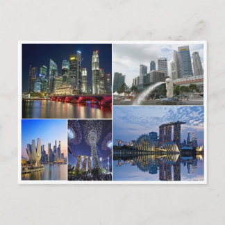 Carte Postale Singapore travel garden by the bay collage
