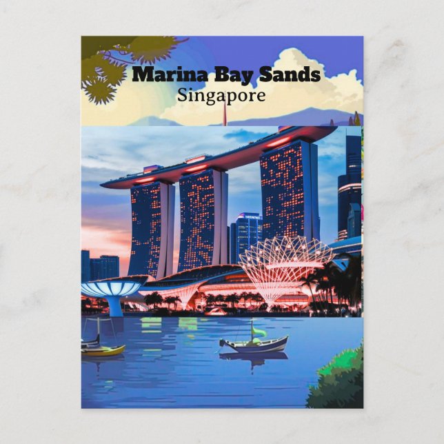 Carte Postale Singapore Travel Postcard, Singapore Skyline Postc (Devant)
