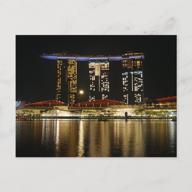 Carte Postale Singapour la nuit (Devant)