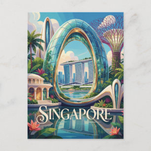 Carte Postale Singapour Marina Bay Ville Tropicale Futuriste