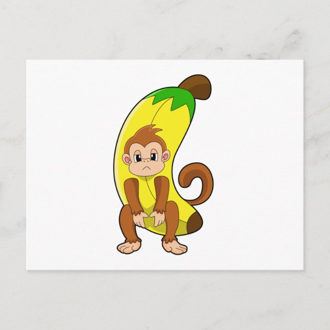 Carte Postale Singe à la banane (Devant)