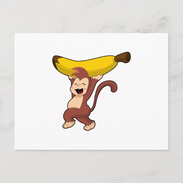 Carte Postale Singe à la banane (Devant)