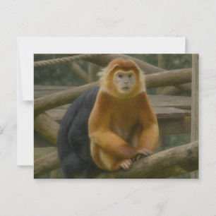 Carte Postale Singe à nez serré dans le refuge des bois