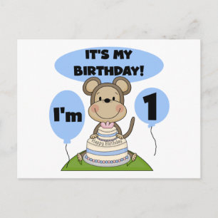 Carte Postale Singe Anniversaire Garçon 1er