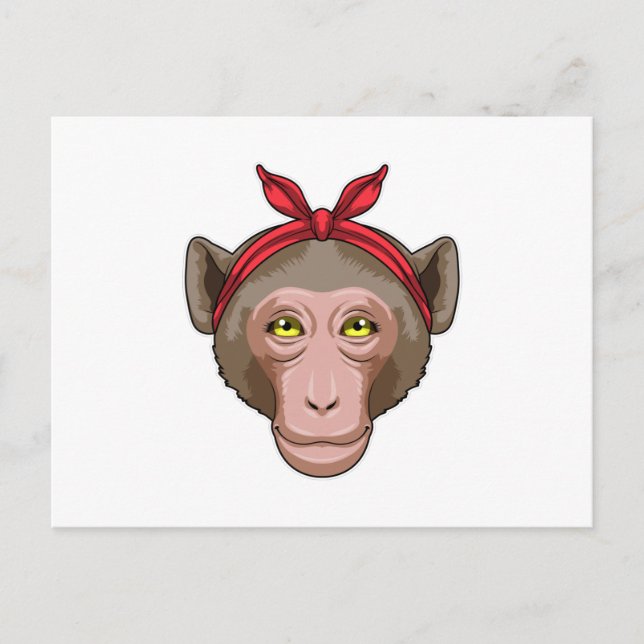 Carte Postale Singe avec bandana (Devant)