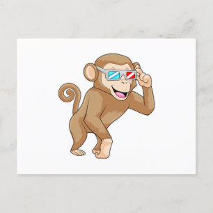 Carte Postale Singe avec des lunettes