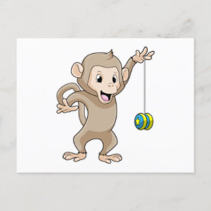 Carte Postale Singe avec Yo-yo