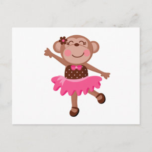 Carte Postale Singe Ballerina