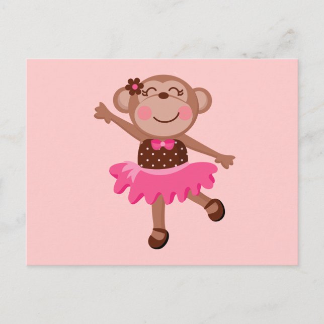Carte Postale Singe Ballerina (Devant)