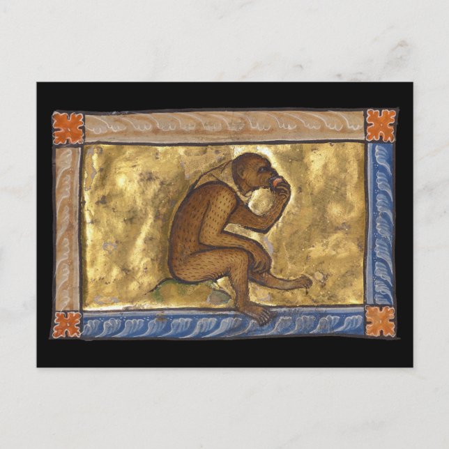 Carte Postale Singe bestiaire médiéval c. 1270 (Devant)