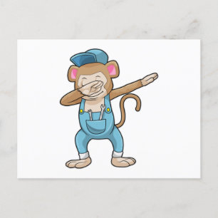 Carte Postale Singe comme mécanicien à l'Hip hop Dance Dab