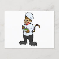 Singe cuisinier avec bol