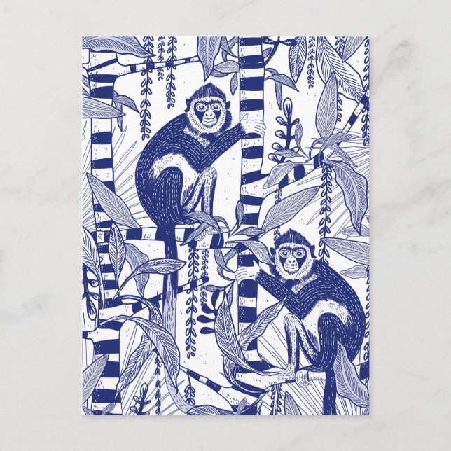 Carte Postale Singe dans la jungle (Devant)