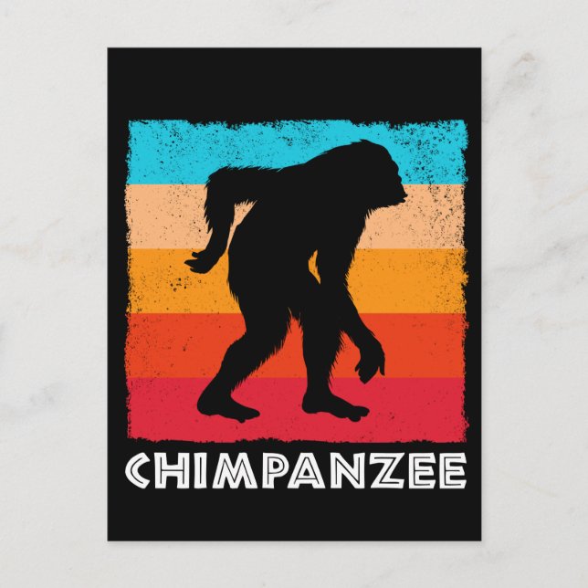 Carte Postale Singe de chimpanzé gorille rétro (Devant)