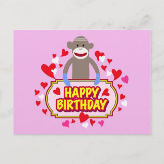 Carte Postale Singe de joyeux anniversaire