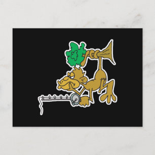 Carte Postale singe de pêche drôle