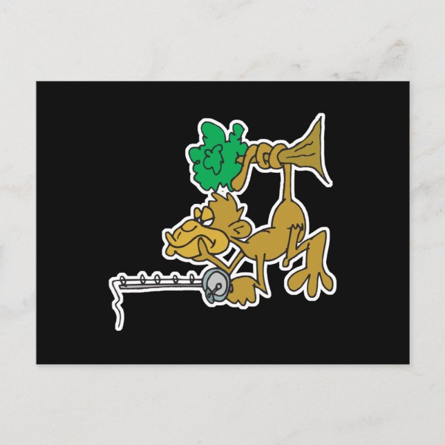 Carte Postale singe de pêche drôle (Devant)