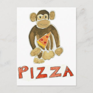 Carte Postale Singe de pizza