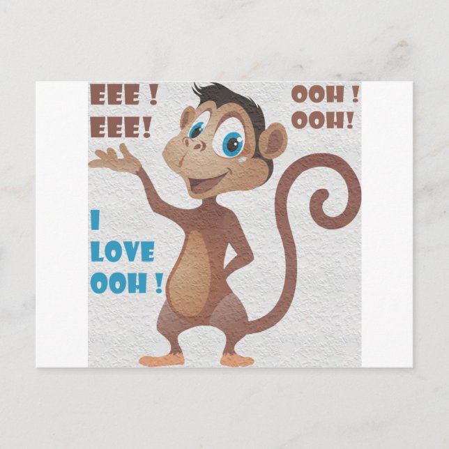 Carte Postale singe drôle (Devant)