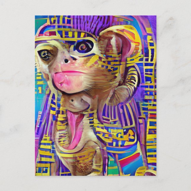 Carte Postale Singe égyptien Jigsaw (Devant)
