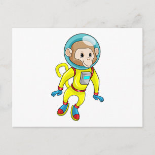 Carte Postale Singe en astronaute