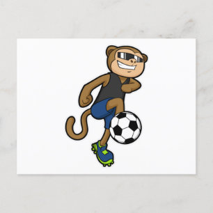 Carte Postale Singe en tant que joueur de football au football